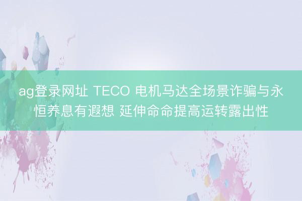 ag登录网址 TECO 电机马达全场景诈骗与永恒养息有遐想 延伸命命提高运转露出性