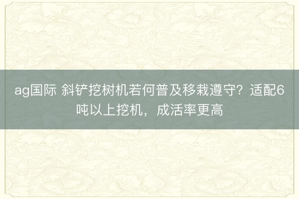 ag国际 斜铲挖树机若何普及移栽遵守？适配6吨以上挖机，成活率更高