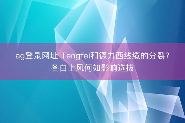 ag登录网址 Tengfei和德力西线缆的分裂？各自上风何如影响选拔