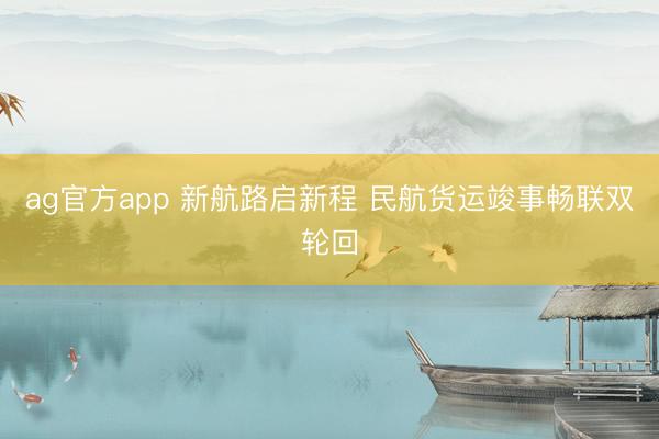 ag官方app 新航路启新程 民航货运竣事畅联双轮回
