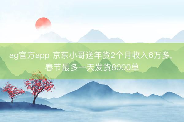 ag官方app 京东小哥送年货2个月收入6万多, 春节最多一天发货8000单