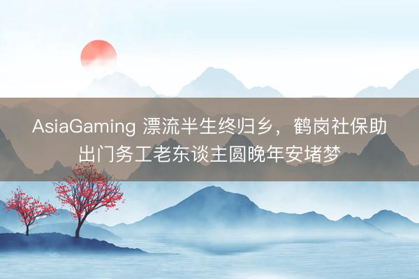 AsiaGaming 漂流半生终归乡，鹤岗社保助出门务工老东谈主圆晚年安堵梦