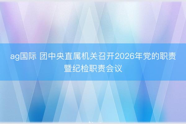ag国际 团中央直属机关召开2026年党的职责暨纪检职责会议
