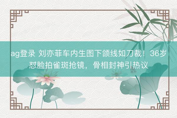 ag登录 刘亦菲车内生图下颌线如刀裁!36岁怼脸拍雀斑抢镜,骨相封神引热议