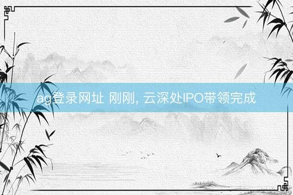ag登录网址 刚刚， 云深处IPO带领完成