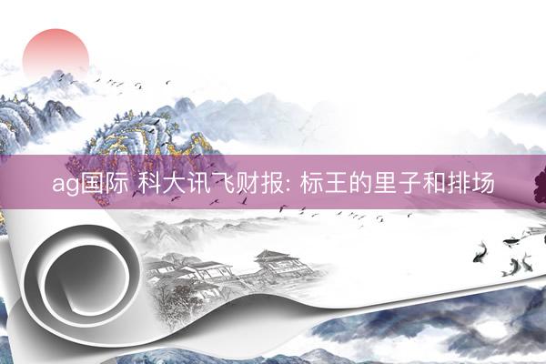 ag国际 科大讯飞财报: 标王的里子和排场