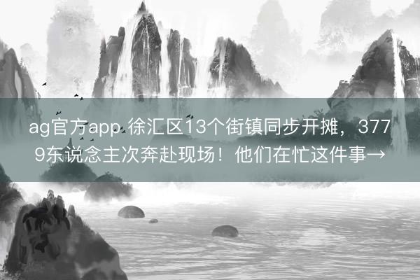ag官方app 徐汇区13个街镇同步开摊，3779东说念主次奔赴现场！他们在忙这件事→