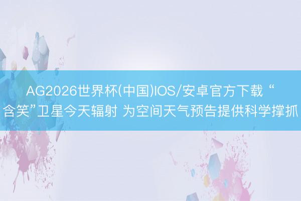AG2026世界杯(中国)IOS/安卓官方下载 “含笑”卫星今天辐射 为空间天气预告提供科学撑抓