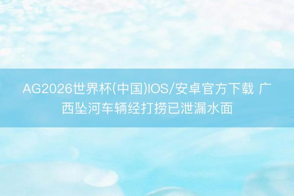 AG2026世界杯(中国)IOS/安卓官方下载 广西坠河车辆经打捞已泄漏水面