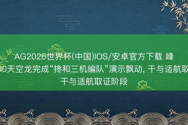 AG2026世界杯(中国)IOS/安卓官方下载 峰飞V5000天空龙完成“搀和三机编队”演示飘动, 干与适航取证阶段