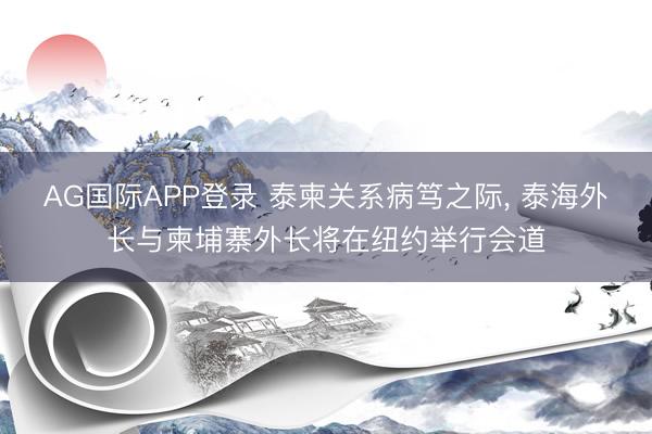 AG国际APP登录 泰柬关系病笃之际, 泰海外长与柬埔寨外长将在纽约举行会道