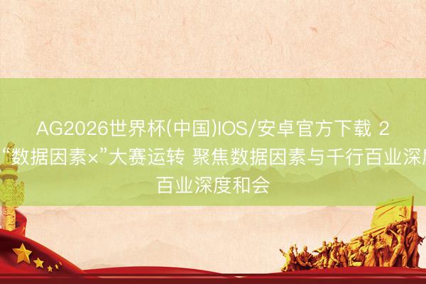 AG2026世界杯(中国)IOS/安卓官方下载 2026年“数据因素×”大赛运转 聚焦数据因素与千行百业深度和会