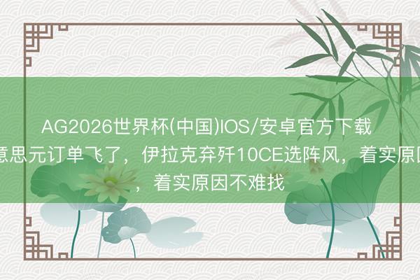 AG2026世界杯(中国)IOS/安卓官方下载 30亿好意思元订单飞了,伊拉克弃歼10CE选阵风,着实原因不难找