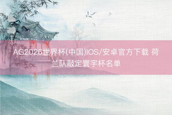 AG2026世界杯(中国)IOS/安卓官方下载 荷兰队敲定寰宇杯名单