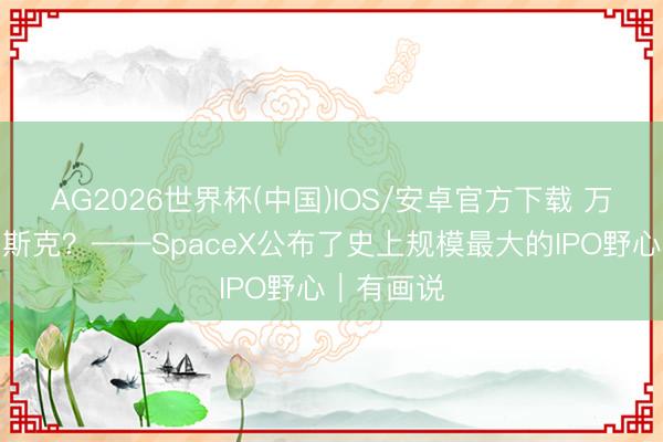 AG2026世界杯(中国)IOS/安卓官方下载 万亿富豪马斯克?——SpaceX公布了史上规模最大的IPO野心|有画说
